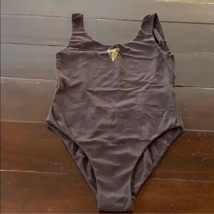 Cotton bodysuit size L brown